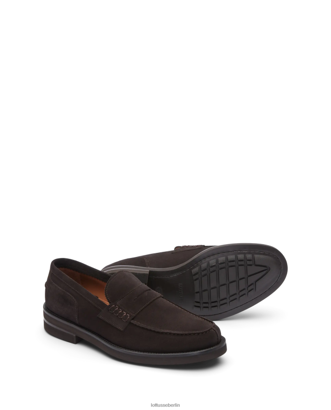 Lottusse Männer Daytona-Bootsschuhe aus Wildleder und Kalbsleder 22LP05 Mokka Schuhwerk