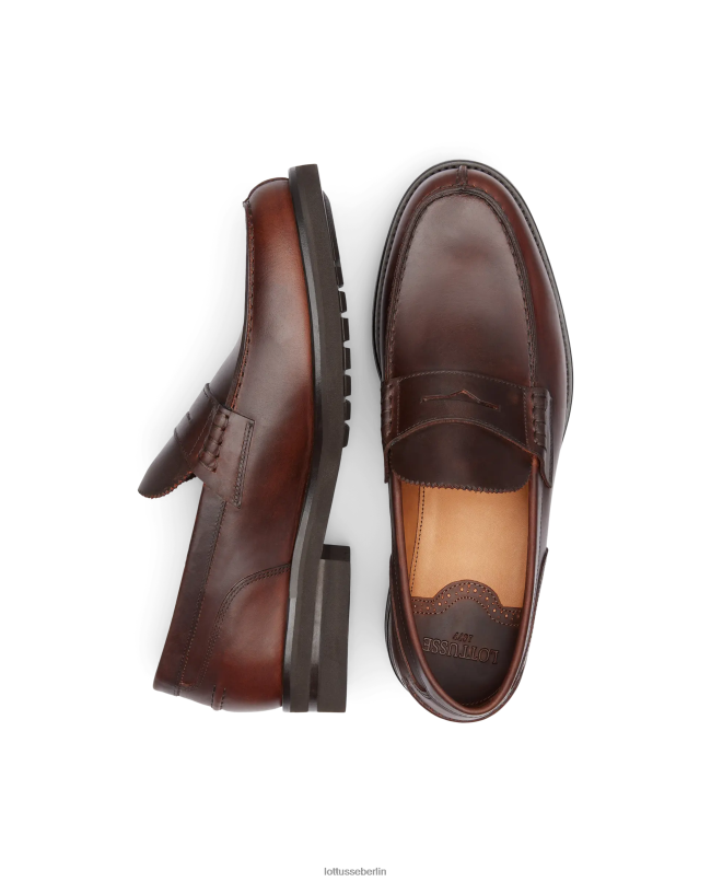 Lottusse Männer Daytona Bootsschuhe aus gewachstem Kalbsleder 22LP0134 braun Schuhwerk