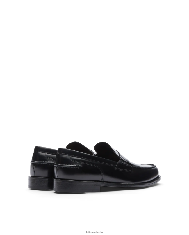 Lottusse Männer Daytona-Bootsschuhe aus hellem Kalbsleder 22LP03 Schwarz Schuhwerk