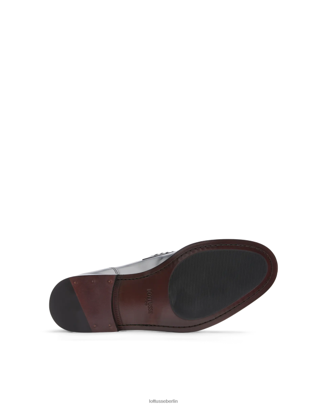 Lottusse Männer Daytona-Bootsschuhe aus hellem Kalbsleder 22LP03 Schwarz Schuhwerk