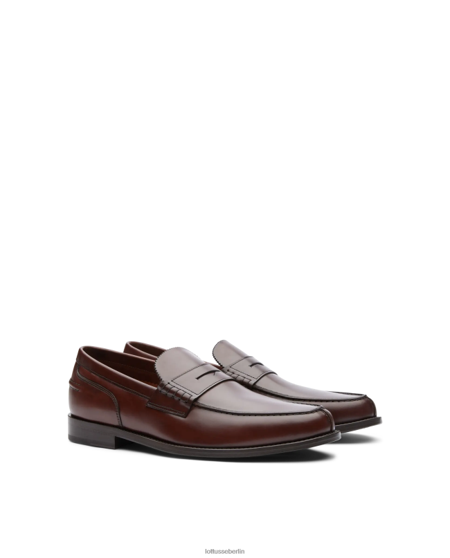 Lottusse Männer Daytona-Bootsschuhe aus hellem Kalbsleder 22LP04 braun Schuhwerk