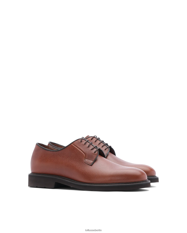 Lottusse Männer Baltimore Derby aus genarbtem Kalbsleder mit Prägung 22LP0152 braun Schuhwerk