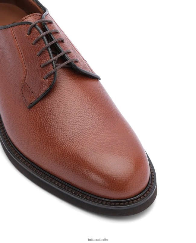 Lottusse Männer Baltimore Derby aus genarbtem Kalbsleder mit Prägung 22LP0152 braun Schuhwerk
