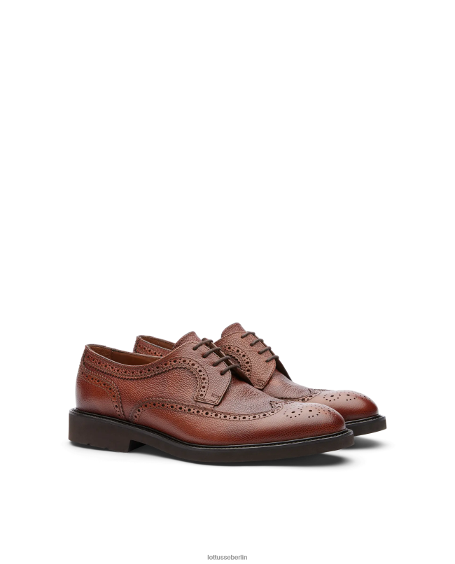 Lottusse Männer Baltimore Derby aus genarbtem Kalbsleder mit Prägung 22LP0159 braun Schuhwerk