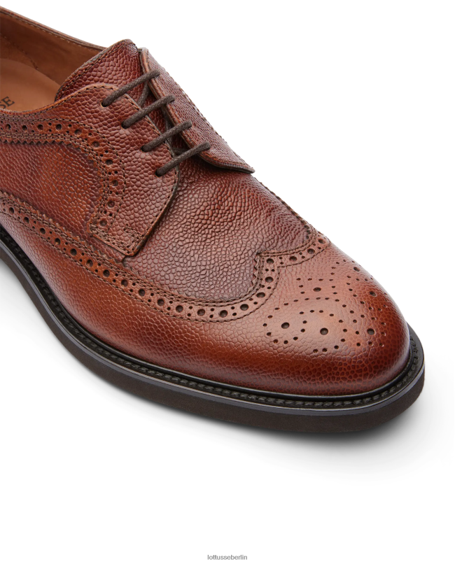 Lottusse Männer Baltimore Derby aus genarbtem Kalbsleder mit Prägung 22LP0159 braun Schuhwerk
