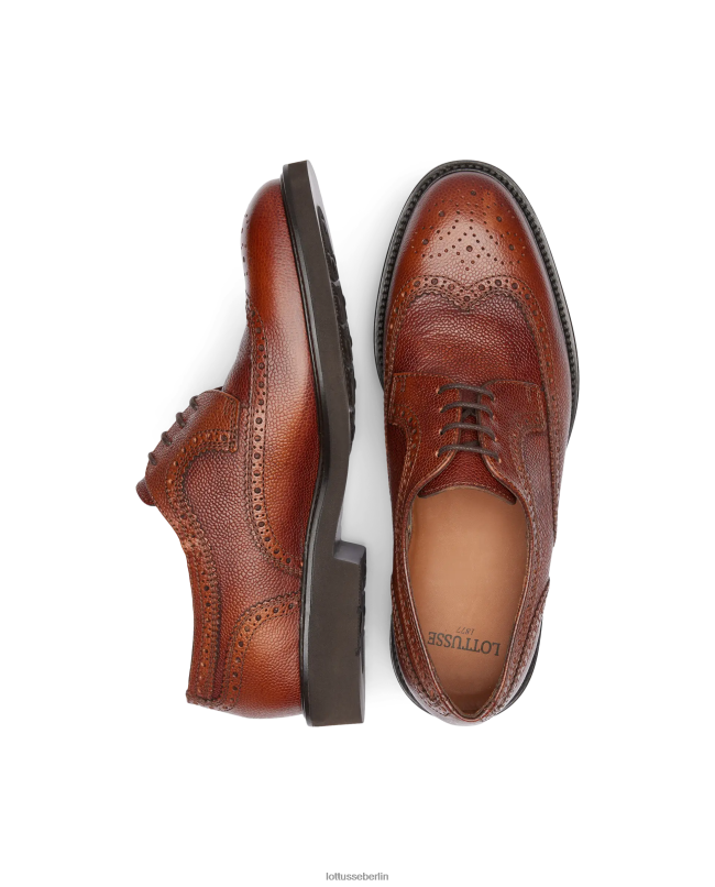 Lottusse Männer Baltimore Derby aus genarbtem Kalbsleder mit Prägung 22LP0159 braun Schuhwerk