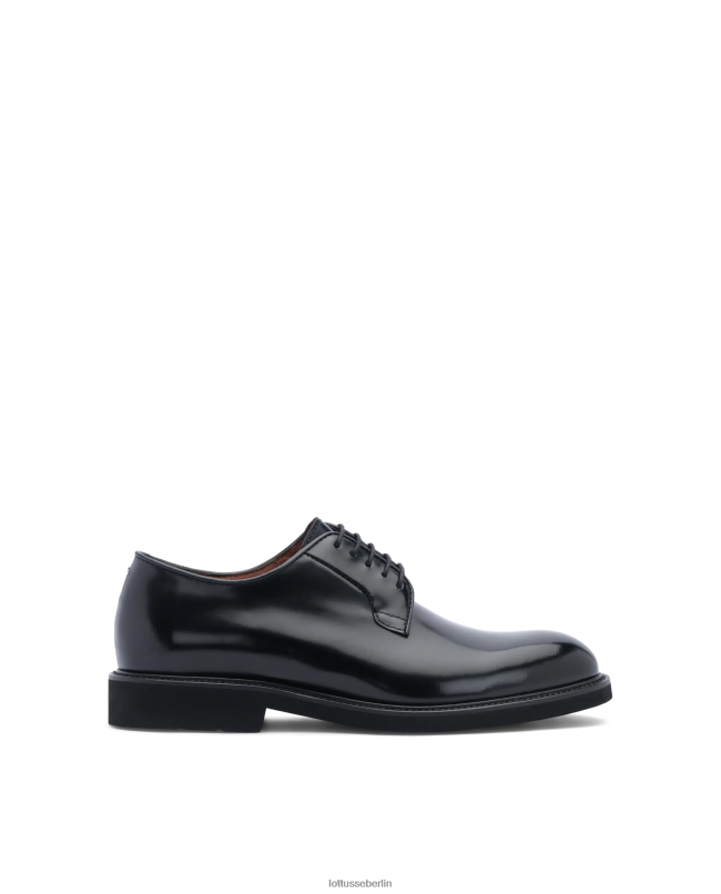 Lottusse Männer Baltimore heller, perforierter Derby aus Kalbsleder 22LP0153 Schwarz Schuhwerk