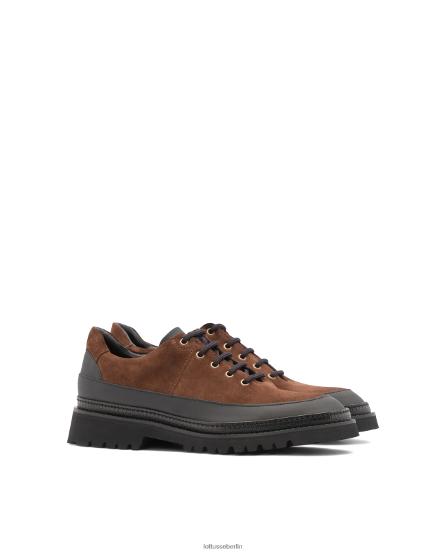 Lottusse Männer Covent Derby aus Kalbsleder mit Gummi-Finish 22LP0175 braun Schuhwerk
