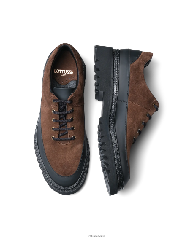 Lottusse Männer Covent Derby aus Kalbsleder mit Gummi-Finish 22LP0175 braun Schuhwerk