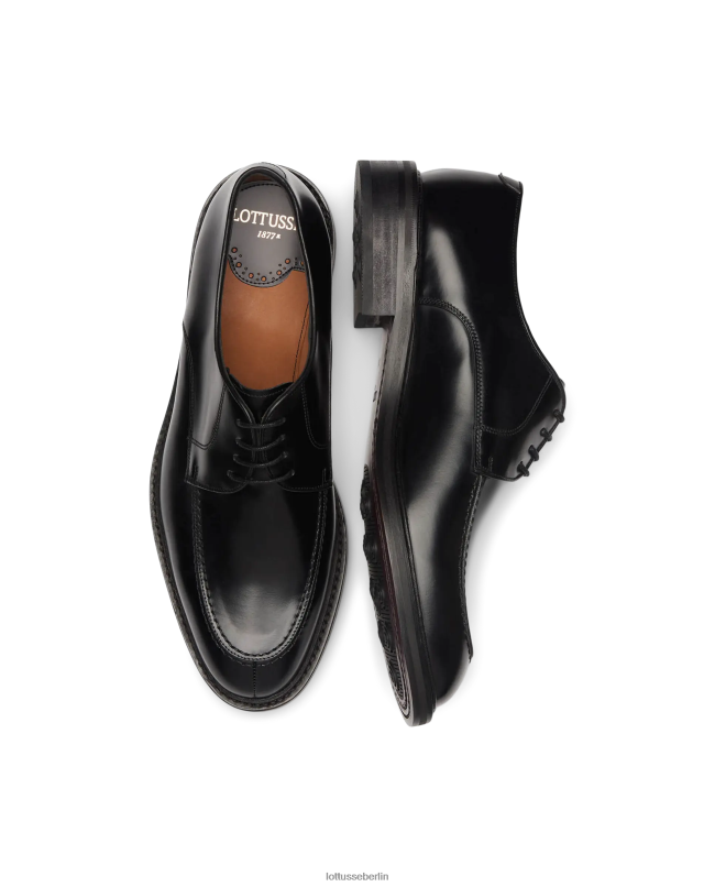 Lottusse Männer Harrys Bright Calf Derby 22LP024 Schwarz Schuhwerk