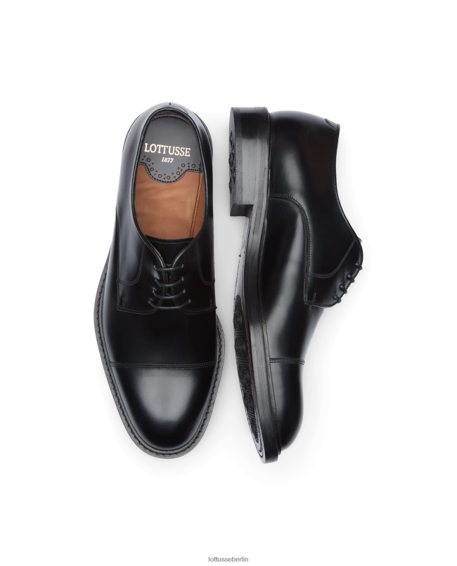Lottusse Männer Harrys Bright Calf Derby 22LP025 Schwarz Schuhwerk