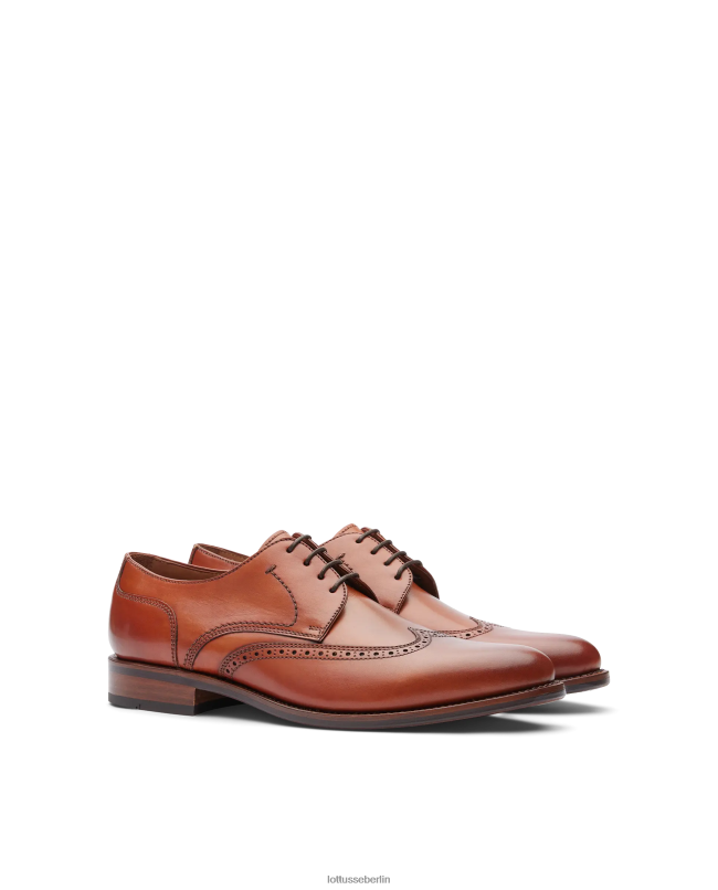 Lottusse Männer Hochwertiges Crust-Anilin-Kalb-Derby 22LP062 braun Schuhwerk