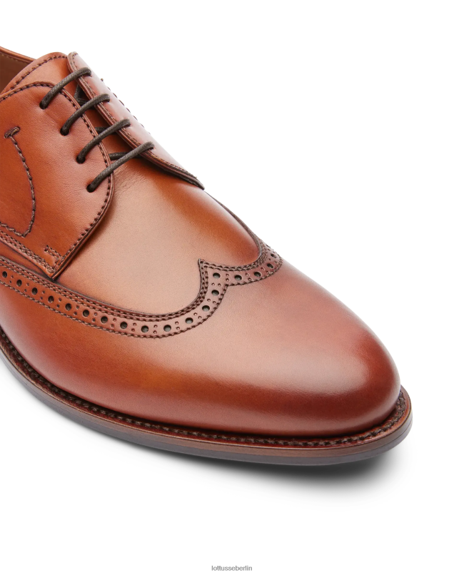 Lottusse Männer Hochwertiges Crust-Anilin-Kalb-Derby 22LP062 braun Schuhwerk
