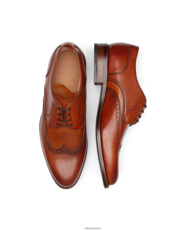 Lottusse Männer Hochwertiges Crust-Anilin-Kalb-Derby 22LP062 braun Schuhwerk