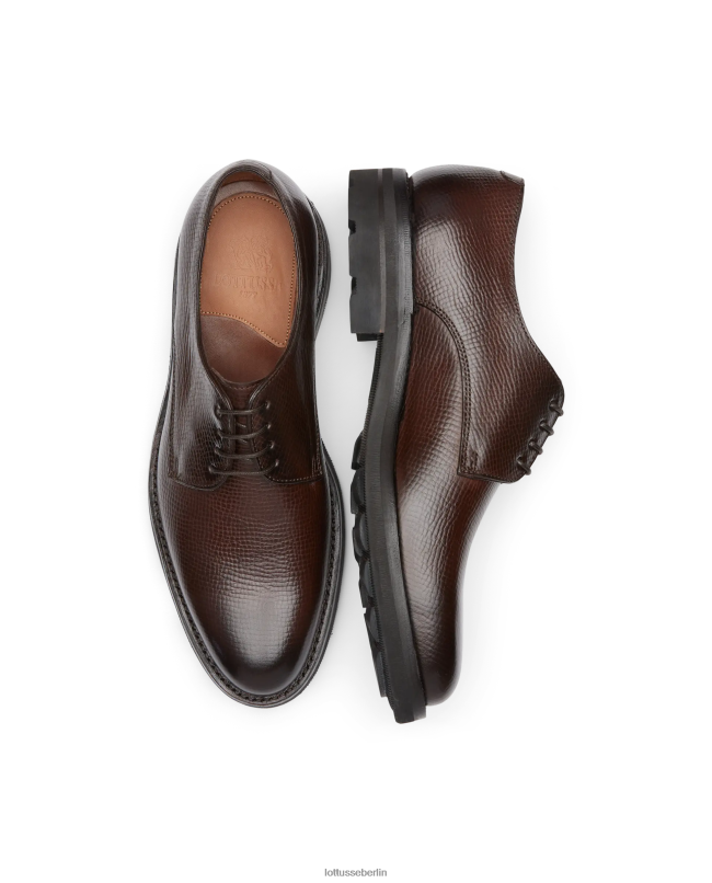 Lottusse Männer Premium Crust Anilin Embossy Kalbsleder 22LP053 braun Schuhwerk