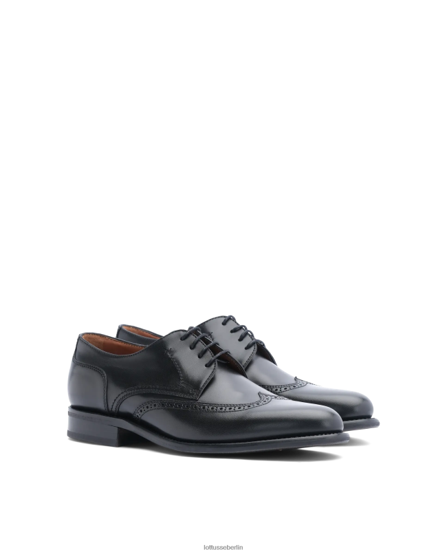 Lottusse Männer Premium-Derby aus hellem Kalbsleder 22LP042 Schwarz Schuhwerk