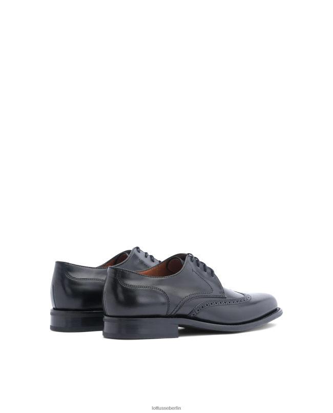 Lottusse Männer Premium-Derby aus hellem Kalbsleder 22LP042 Schwarz Schuhwerk