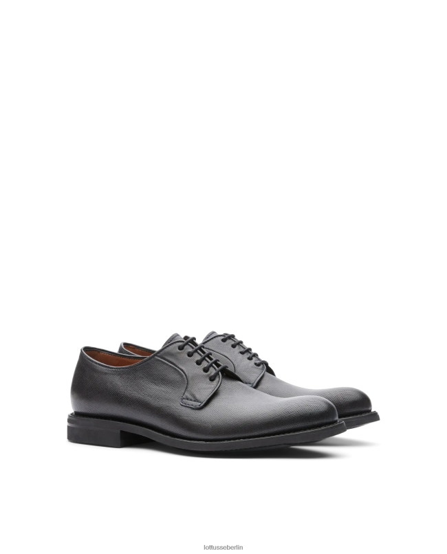 Lottusse Männer Walton Canguro Derby aus geprägtem Leder 22LP069 Marineblau Schuhwerk