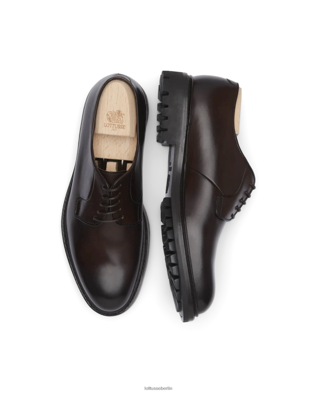 Lottusse Männer Walton Crust Anilin Kalb Derby 22LP057 Mokka Schuhwerk