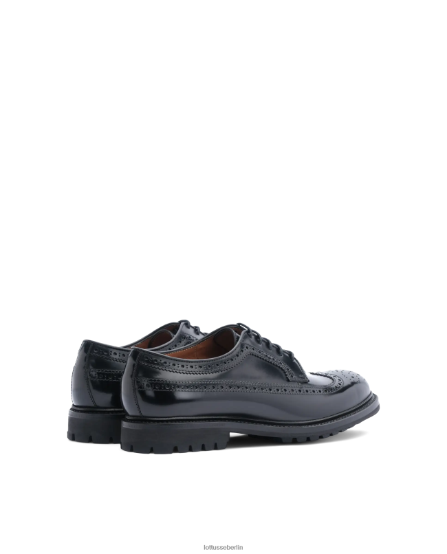Lottusse Männer Walton Derby aus poliertem Kalbsleder 22LP040 Schwarz Schuhwerk
