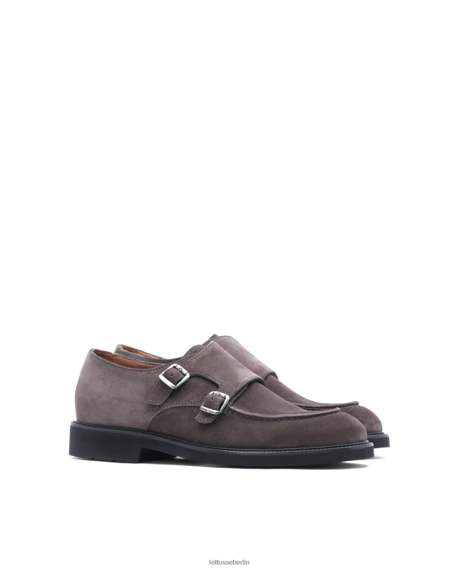 Lottusse Männer Baltimore Monk-Schuhe aus Kalbswildleder 22LP0165 grau Schuhwerk