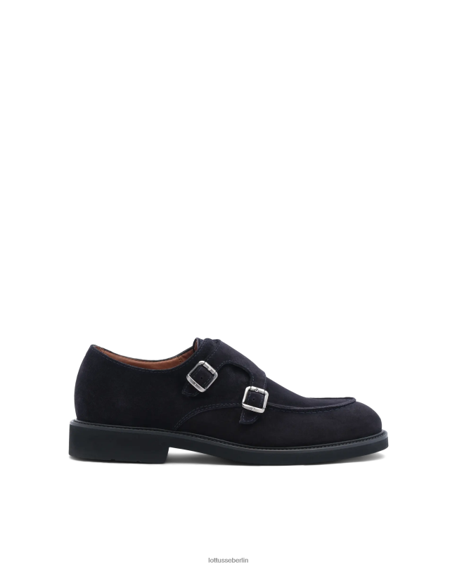 Lottusse Männer Baltimore Monk-Schuhe aus Kalbswildleder 22LP0166 Marine Schuhwerk