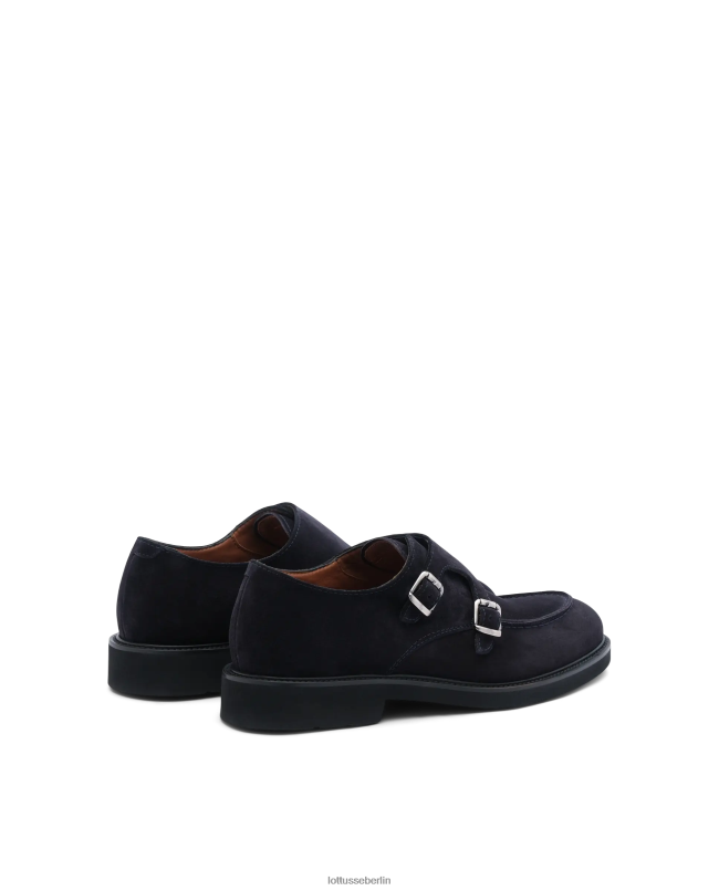 Lottusse Männer Baltimore Monk-Schuhe aus Kalbswildleder 22LP0166 Marine Schuhwerk