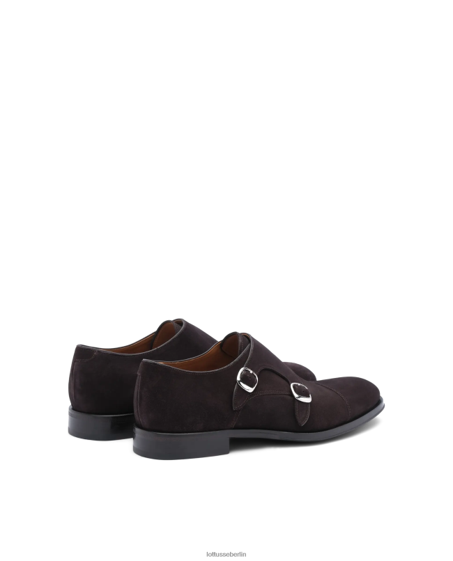Lottusse Männer Monk-Schuhe aus Lenox-Kalbswildleder 22LP0136 Mokka Schuhwerk