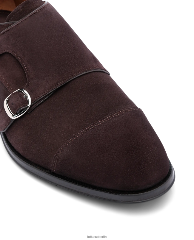 Lottusse Männer Monk-Schuhe aus Lenox-Kalbswildleder 22LP0136 Mokka Schuhwerk
