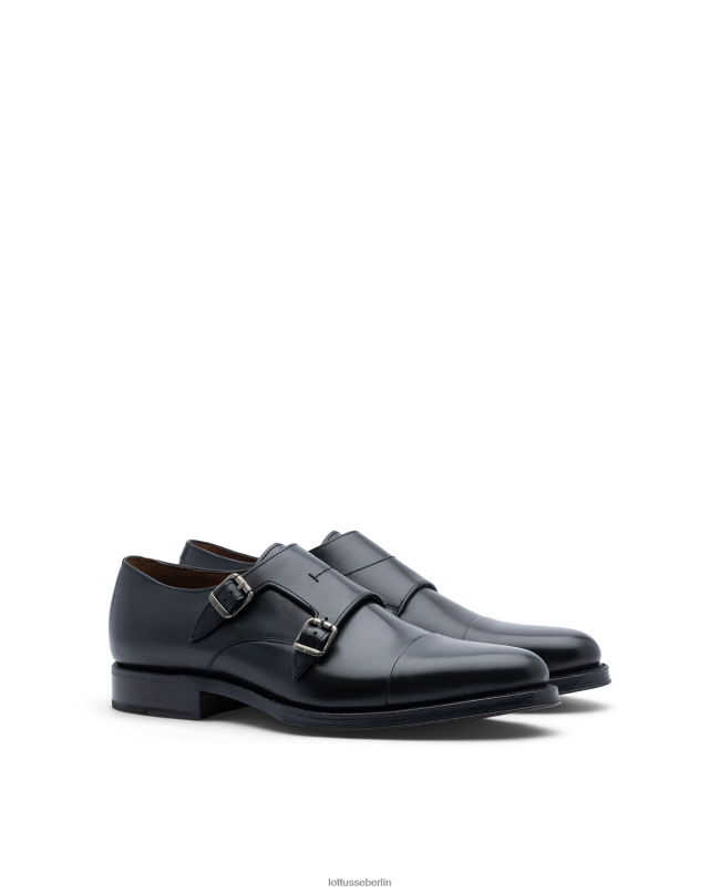 Lottusse Männer Premium-Crust-Anilin-Kalbsmonks 22LP047 Schwarz Schuhwerk