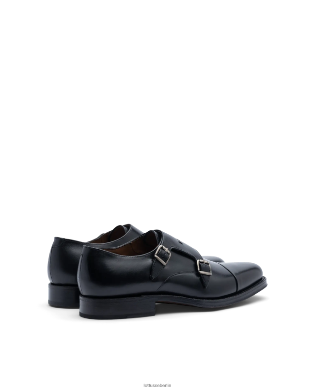 Lottusse Männer Premium-Crust-Anilin-Kalbsmonks 22LP047 Schwarz Schuhwerk
