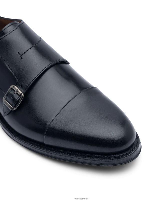 Lottusse Männer Premium-Crust-Anilin-Kalbsmonks 22LP047 Schwarz Schuhwerk