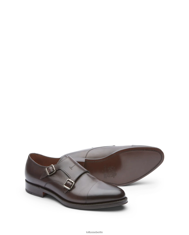 Lottusse Männer Premium-Crust-Anilin-Kalbsmonks 22LP048 Mokka Schuhwerk