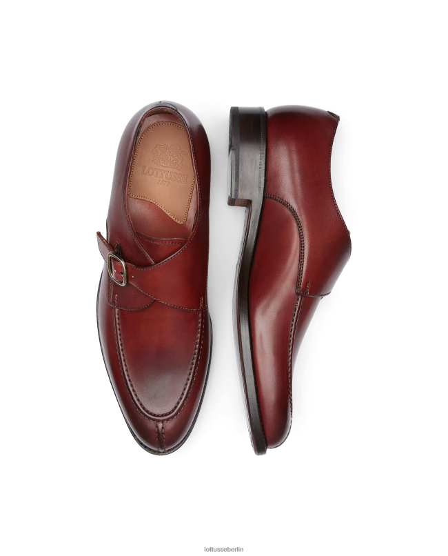 Lottusse Männer Premium-Crust-Anilin-Kalbsmonks 22LP095 braun Schuhwerk