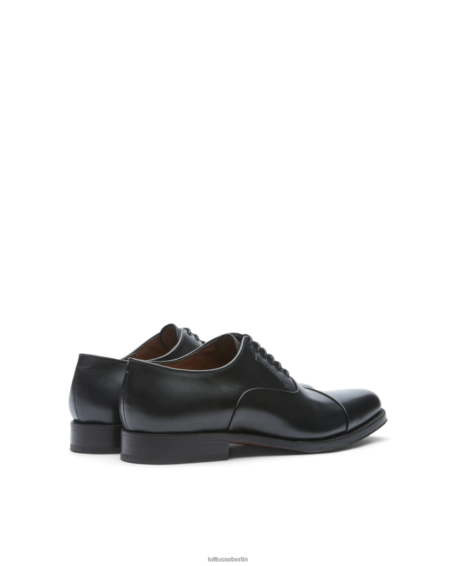 Lottusse Männer Hochwertiges Crust-Anilin-Kalb-Oxford 22LP01 Schwarz Schuhwerk