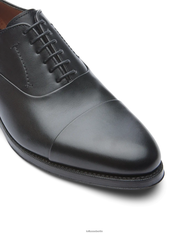 Lottusse Männer Hochwertiges Crust-Anilin-Kalb-Oxford 22LP01 Schwarz Schuhwerk