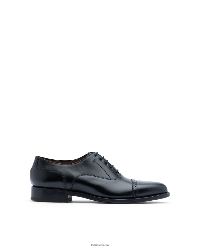 Lottusse Männer Hochwertiges Crust-Anilin-Kalb-Oxford 22LP050 Schwarz Schuhwerk