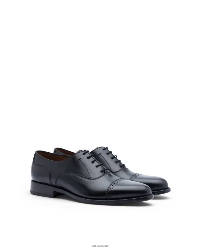 Lottusse Männer Hochwertiges Crust-Anilin-Kalb-Oxford 22LP050 Schwarz Schuhwerk