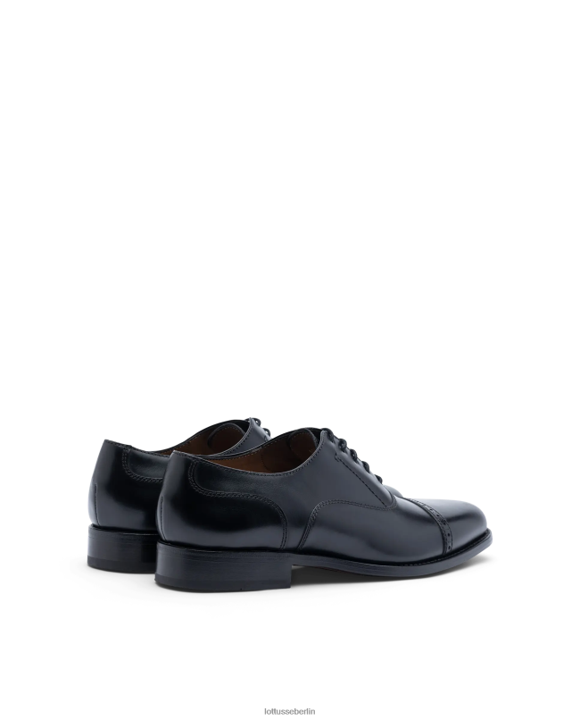 Lottusse Männer Hochwertiges Crust-Anilin-Kalb-Oxford 22LP050 Schwarz Schuhwerk