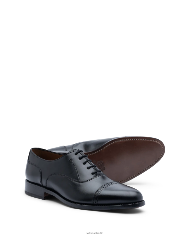 Lottusse Männer Hochwertiges Crust-Anilin-Kalb-Oxford 22LP050 Schwarz Schuhwerk