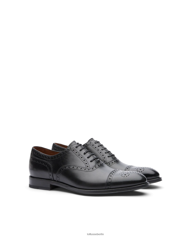 Lottusse Männer Lenox bürstet Kalb Oxford ab 22LP010 Schwarz Schuhwerk
