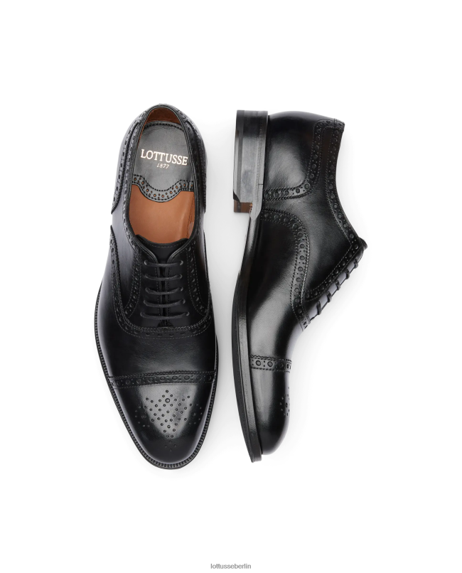 Lottusse Männer Lenox bürstet Kalb Oxford ab 22LP010 Schwarz Schuhwerk