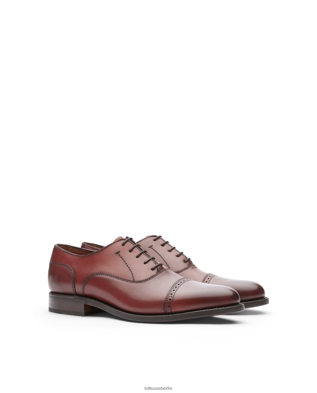 Lottusse Männer Premium-Bordeaux-Crust-Anilin-Kalbs-Oxford 22LP052 Schwarz Schuhwerk