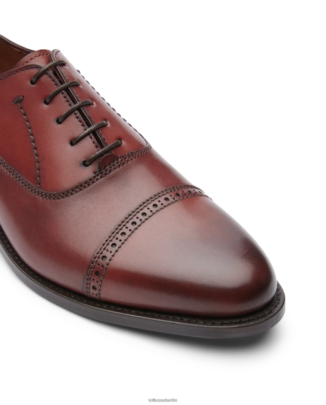 Lottusse Männer Premium-Bordeaux-Crust-Anilin-Kalbs-Oxford 22LP052 Schwarz Schuhwerk