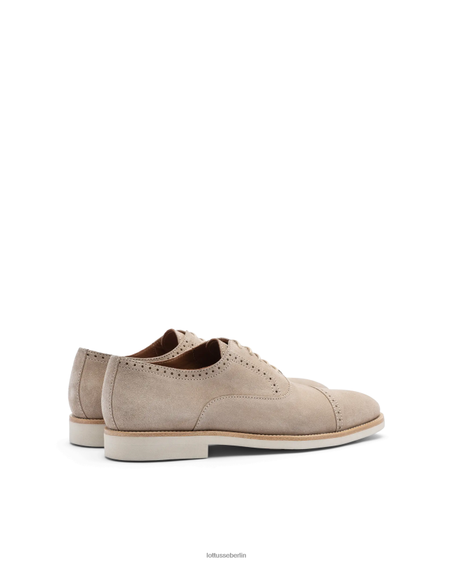 Lottusse Männer Venedig-Bürste aus geprägtem Kalbs-Oxford 22LP079 Taupe Schuhwerk