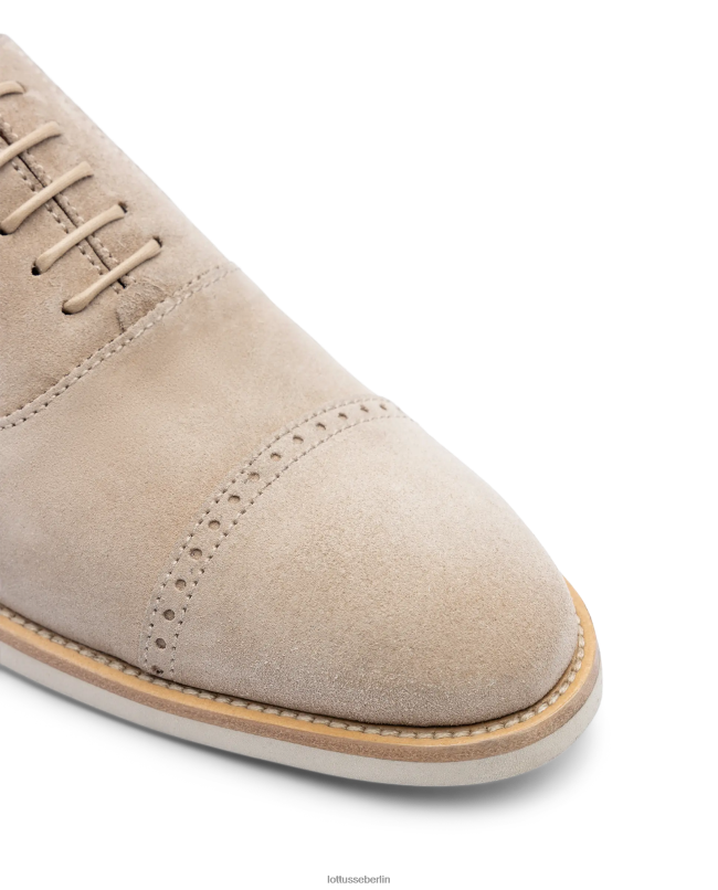 Lottusse Männer Venedig-Bürste aus geprägtem Kalbs-Oxford 22LP079 Taupe Schuhwerk