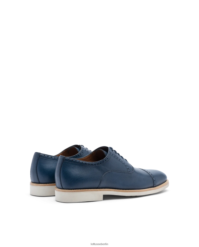 Lottusse Männer Venedig-Bürste aus geprägtem Kalbs-Oxford 22LP080 Marineblau Schuhwerk