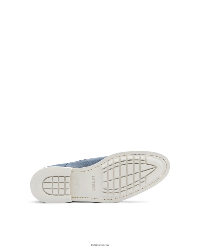 Lottusse Männer Venedig-Bürste aus geprägtem Kalbs-Oxford 22LP080 Marineblau Schuhwerk