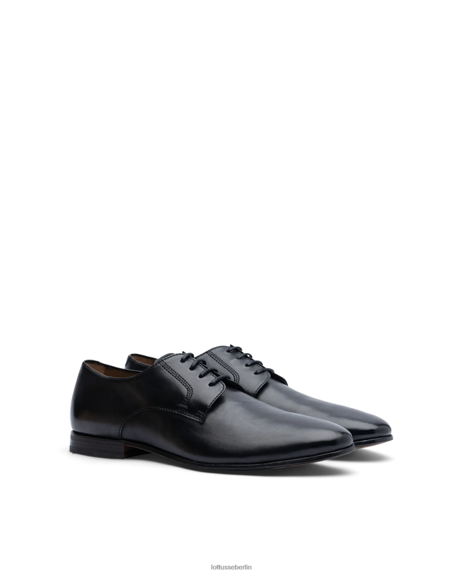 Lottusse Männer Verona bürstet Waden-Oxford ab 22LP089 Schwarz Schuhwerk