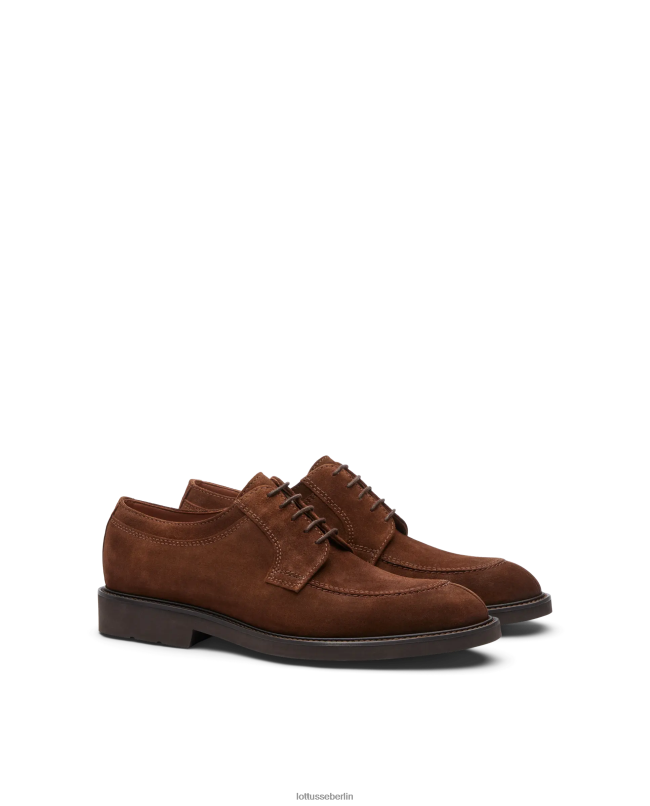 Lottusse Männer Baltimore Derby-Loafer aus Kalbswildleder 22LP0161 braun Schuhwerk